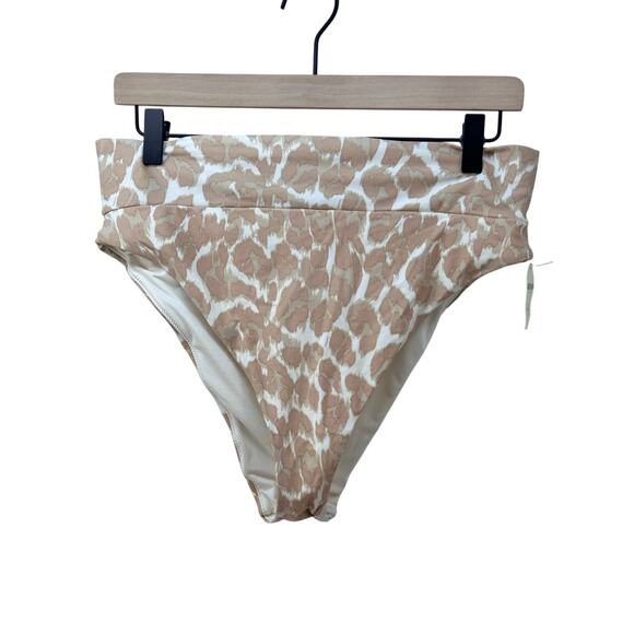 aerie Other - Aerie High Cut Cheeky Bikini Bottoms XL Neutral Animal Print Swim NWT